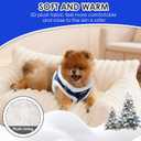 AIITLE Soft & Warm Dog Harness and Leash Set - Checkered Design, Comfortable, Reflective, No-Choke, Secure with Hook & Loop Fastener, Adjustable for Small Dogs - Running, Camping (Blue, XS)