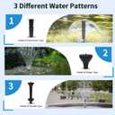1320GPH/100W Large Water Fountain Pump, Pond Pump Fountain Kits for Outdoor, Pond Equipment with 3 Nozzle Options, Adjustable Water Flow, IPX8 waterproof, Black