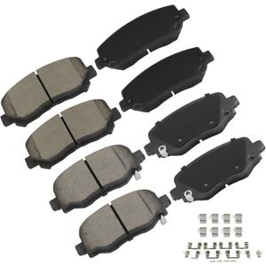 cciyu D1640 & D1734 Front & Rear Ceramic Disc Brake Pads Kit For Chrysler 200 2015-2017,For Jeep For Cherokee 2014-2017