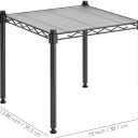 Whitmor 1 Tier Supreme Stacking Shelving Unit, Wire Metal Home Storage Organizer, 15" L x 14" W x 15" H, Black W/Liner