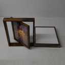 EXYGLO 2 Pack 8x10 Rustic Rotating Floating Picture Frames, Photo Frames for Vertical or Horizontal Tabletop Display, Brown