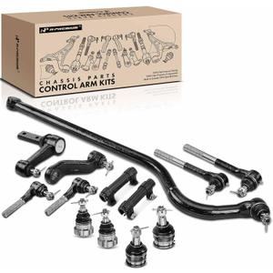 A-Premium 13Pcs Front Suspension Kit, Upper Lower Ball Joint, Inner Outer Tie Rod End & Adjusting Sleeve, Idler Arm, Pitman Arm, Track Bar, Compatible with Dodge Ram 1500 1994 1995 1996, RWD Only
