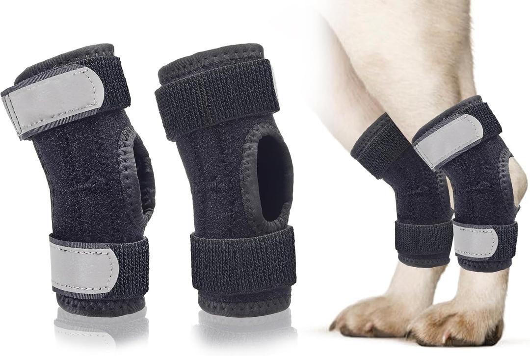 Dog Leg Braces for Rear Legs, Hock Brace for Back Legs with Metal Strips and Safety Reflective Straps for Short Legs, Joint Warps Support for Hind Legs Injuries Sprains Arthritis (X-Small)
