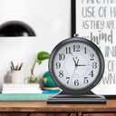 Retro Mantel Dcor Desk Clock, 10-inch Vintage Table Clocks for Fireplace, Easy to Read Clocks for Living Room, Bedroom, Office, Desktop Decoration (Black)