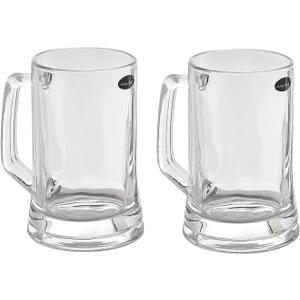 Amlong Crystal Lead-Free Beer Mug - 12 oz (Right For 1 Bottle), Set of 2 (Clear)