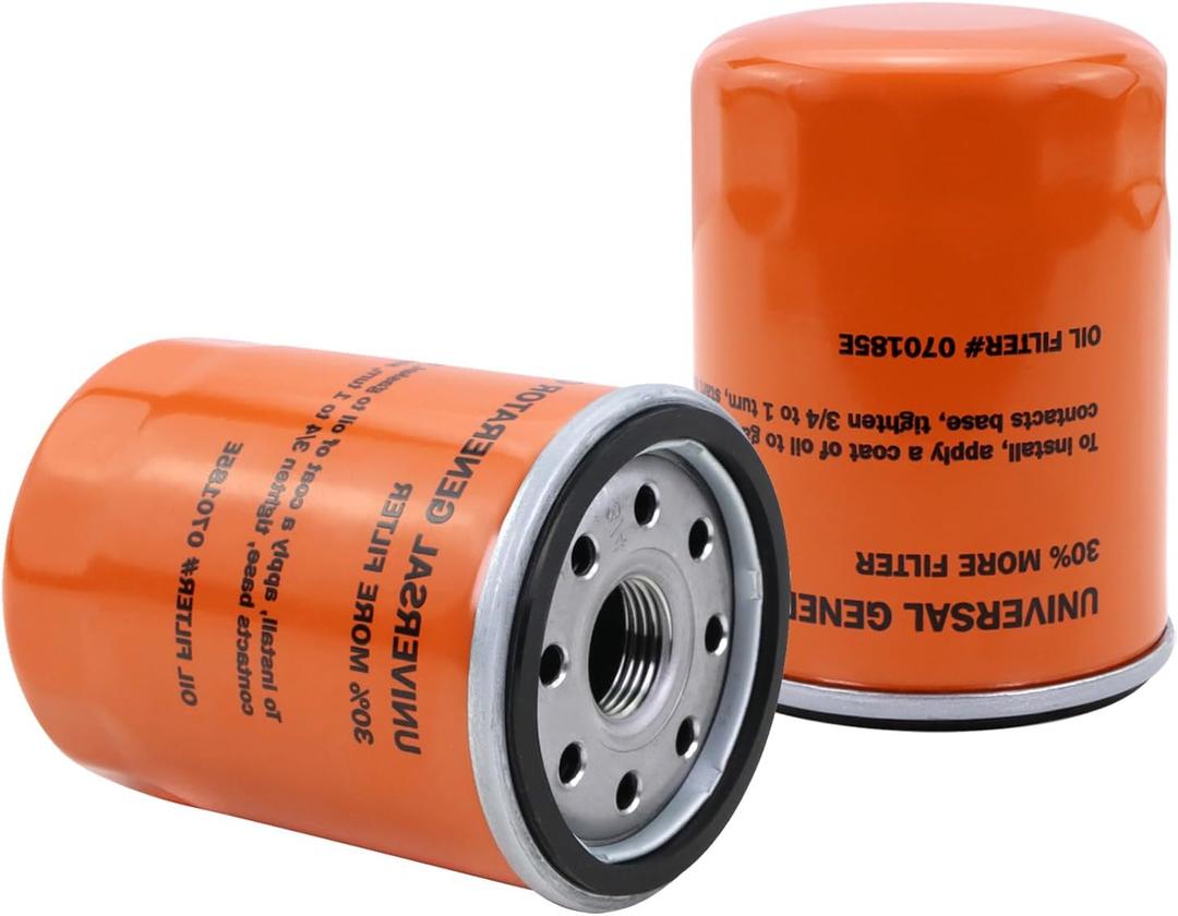 070185ES Oil Filter Compatible with Generac Guardian 8-24kw Series Air-Cooled Home Standby Generators & Portable Outdoor Generators Replace# 070185E 70185 (2 Pack)