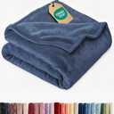 Ultra Soft Fleece Blanket Twin Size - Flannel Fleece Luxury Twin Blanket - Lightweight for Couch Bed Chair - Thick, Warm and Breathable - All Season Cozy Anti-Static Microplush Bedding, Washed Blue