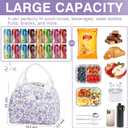 TESAFNG Lunch Bag - Insulated Lunch Box for Women, Reusable Large Capacity Cooler Bag for Adult, Small Leakproof Cute Corduroy Lunch Tote for Work Office Travel Picnic (Corduroy Purple-Flower)