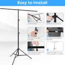 T Shaped Backdrop Stand 6.5x8.5ft, Huzofexo Portable Background Holder with Clips, Adjustable Photo Stand Kit for Parties,Photography,Banner,Photoshoot