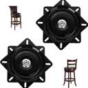 2 Pack 8 Inch Heavy Duty Bar Stool Swivel Replacement for Recliner Chair, Square Swivel Mechanism for Furniture, Seat Swivel Base Bar Stool Swivel Mount Plate, Ball Bearing Swivel Boat Seat, Black