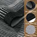 Wonnitar Washable Striped Black Runner Rug for Hallway 2'6"x8', Non-Slip Kitchen Runner Rug, Low Pile Minimalist Soft Rug Runner for Bedroom Hallway Bathroom Laundry Entryway (Black, 2'6" x 8')