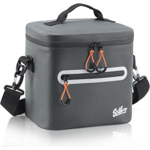 Mini Lunch Cooler Bag, 7 Can Insulated Ice Chest Box for Men Women, Waterproof, Leak-Proof, Portable Lunch Box for Work, Beach, Drink, Travel, Camping, Picnic (Small, Dark Gray)