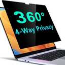 PYS 4-Way Privacy Screen for MacBook Pro 14 Inch (2024-2021, M4, M3, M2, M1) - 360 Anti-Spy Filter, Matte Anti-Glare Protector, Scratch-Resistant Film, Laptop Privacy Filter Shield (Black)