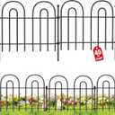 AMAGABELI GARDEN & HOME 32 Panels 13in(H)45ft(L) Decorative Garden Fences and Borders for Dogs Fencing Animal Barrier No Dig Rustproof Metal Fence Panels with Ground Stakes for Flower Bed Fence Black