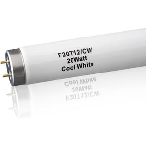 (6Pack) F20T12/CW 20 Watt Cool White 24Inch Fluorescent Light Bulbs,T12 20W 24 Inch Fluorescent Tube,4100K, Replacement for F20T12/CW/ALTO, F20T12/CW/ECO, F20T12/SP41/ECO,G13 Base,1400 Lumens
