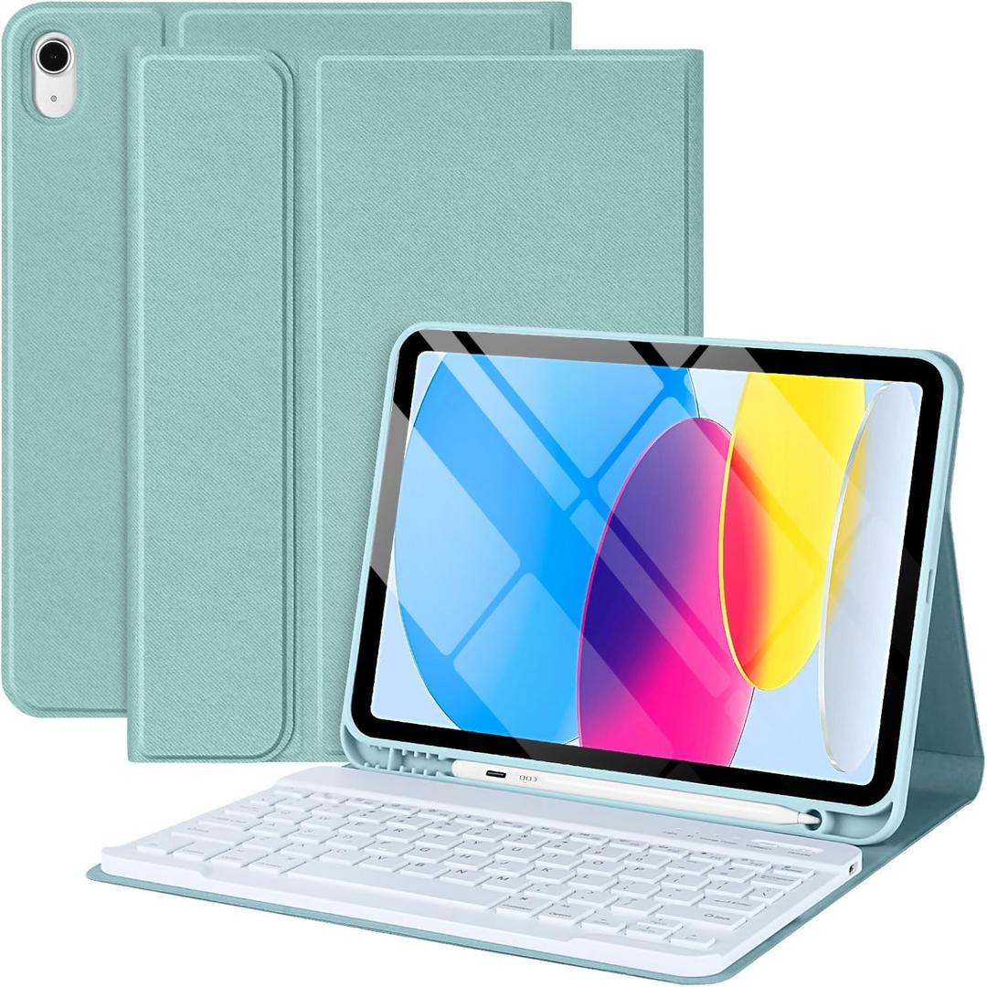 COO for iPad A16 11th 10th Generation Case with Keyboard, Detachable Wireless Bluetooth Keyboard Case with Pencil Holder for iPad 11 inch 2025 10th Gen 10.9 Inch 2022