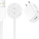 2 x Rose Charger Magnetic USB Cable Dock Station with USB Wall Charging Adapter for Replacement Cord- 12mm