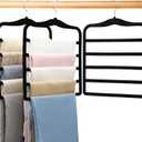 Closet Organizers and Storage,3 Pack Organization and Storage Pants-Hangers-Space-Saving,Velvet Hanger for Dorm Room for College Students Girls Boys Guys Hanging Jean Scarf (Large, Black)