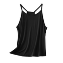 Lmdudan Tank Tops for Women Crewneck Spaghetti Strap Camisole Loose Fit Sleeveless Tees Casual Summer Racerback Shirts, M