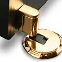 DOOROOM Windproof Door Stopper Indoor Heavy Duty Floor Door Stop Keep Door Open Mechanical No Drilling Door Stopper with Screws and Adhesive, 1 Pack, Bright Gold