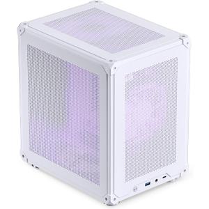 JONSBO C6 White Mini MATX Mesh Case,Simple Compact Desktop Micro ATX Chassis,Upper Cover/Side Panel Tool-Free Open pc case, ATX Power Bite (L185mm Max.),Support 75mm CPU Cooler,GPU200-255mm