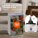 BestOffice 13 Gallon(50L) Trash Can Stainless Steel Kitchen Garbage Can with Automatic Sensing Cover Anti-Fingerprint for Home Office Bathroom Bedroom Kitchen Trash Can with Lid Waste Bin