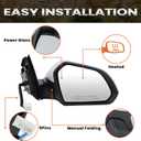 Right Passenger Side Mirror Compatible with Hyundai Sonata 2015 2016 2017 2018 2019 Power Glass Manual Folding Heated 5 Pins Replace HY1321203 | 87620-C2000 (White)