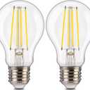 ALAMPEVER 800LM Dusk to Dawn LED Outdoor Light Bulb, 2-Pack A19 LED Bulb 60W Equivalent, E26 Base, 5000K Daylight White, 7W Automatic Light Bulbs for Porch, Patio, Garage, Non-Dimmable