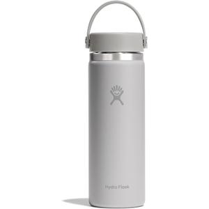 Hydro Flask Water Bottle - Insulated Stainless Steel - Wide Mouth Flex Lid, Non Spill, Leakproof and Refillable in 20 Oz Birch Gray