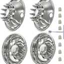 19.5" Stainless Steel Wheel Simulators with Spikes Nuts Cover,10 Lug 5 Vent Holes Hubcaps,Bolt-on Wheel Cover Compatible with Ford 2005-2026 F450/F550,Patent Pending