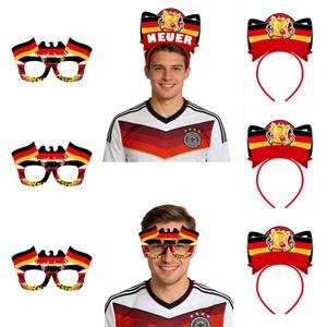 World Soccer Cup 2026 Merchandise-8 Pack Glitter Glasses & Headbands Set,DIY Your Favorite Soccer Star,Clear Germany Flags and Symbols,Sports Events Hairband Headwear Gift (GER set)