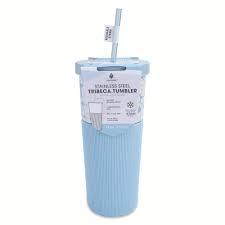 Manna. Stainless Steel Tribeca Tumbler. Silicone Sleeve. 24 oz. Blue