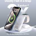 3 in 1 Charging Station, 25W Foldable Magnetic Fast Wireless Charger Stand for Apple Multiple Devices, Travel Charger for iPhone 17 16 15 14 13 12 Series Watch AirPods 4/3/2/Pro