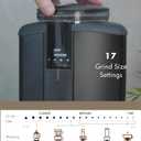 PALICO Aroma Conical Burr Coffee Grinder Electric Coffee Grinder, 17 Precision Setting for Drip, French Press, Cold Brew, Home Use Espresso & More, Quiet DC Motor, Stainless Steel Burrs, Matte Black