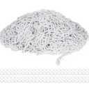 Geelin 200 ft Plastic Chain Weatherproof Safety Link Barrier Lightweight Safety Chain for Crowd Control Queue Line Parking Driveway Decoration(White)