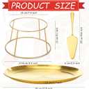 12 Pcs Pizza Stand Set: 4 Metal Stands, 4 Pizza Pans, 4 Spatulas for Weddings, Party(Gold,Round)