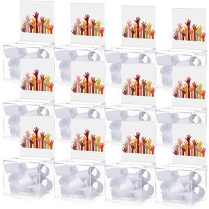 Bucherry 12 Pcs Acrylic Donation Box with Slot, 6 x 5 x 5 Inches Clear Ballot Suggestion Raffle Ticket Box with Sign for Fundraising, Raffle, Collecting, Donating, Voting