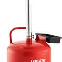 VEVOR 8 Gallon Waste Oil Drain Tank, Industrial Fluid Drain Tank with Adjustable Funnel Height, Portable Oil Drainer with Wheels & Toolbox, Fluid Fuel Transfer Drainage for Auto Repair Shops, Red