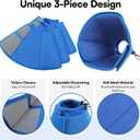 Queenmore Soft Dog Cones for Large Dogs,Comfy Dog Cone for Dogs to Stop Licking After Surgery,Adjustable Pet Cone Alternative for Wound Healing,Blue,X-Large