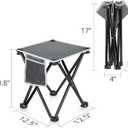 Triple Tree 1 Pack Folding Camping Stool, 13.8 Inch Small Portable Lightweight Stool with Side Pocket, Foot Stool with Carry Bag for Hiking, Fishing and Beach, Hold up to 400lbs, Grey