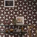 3 x Dimoon Wallpaper 236"x17.3"Peel and Stick Geometric Contact Paper Vintage Dark Red Beige Wall Paper Removable Square Waterproof Self Adhesive Wall Covering for Bedroom Shelf Liner Decal Vinyl Roll