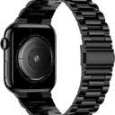 Iiteeology Lightweight Stainless Steel Band Designed for Apple Watch Ultra 3 & Ultra 2, Series 1-11, 46mm, 45mm, 44mm, 42mm, Replacement iWatch Bands for Men & Women,Jet Black