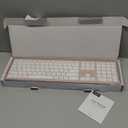 Wireless Keyboard and Mouse Combo - Full Size Slim Thin Wireless Keyboard Mouse with Numeric Keypad 2.4G Stable Connection Adjustable DPI - Rose Gold & White