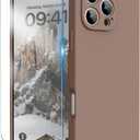for iPhone 16 Pro Case, Liquid Silicone Case with Camera Protection Soft Gel Rubber Cover with Microfiber Lining Shockproof Protective Phone Case for iPhone 16 Pro 6.3", Light Brown