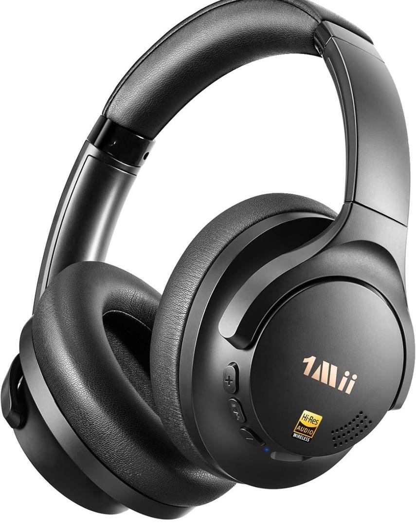 1Mii Y8+ Hybrid Active Noise Cancelling Headphones, 100H Playtime, Bluetooth 6.0 Over Ear LDAC Wireless Hi-Res Audio & Deep Bass, Comfortable for Travel Airplane Home Office, Custom EQ via APP,
