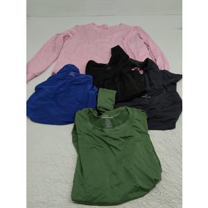 Real Essentials 5 Pack: Women's UPF 50+ Quick Dry Fit Sun Shirts Long Sleeve UV SPF Hiking Top Outdoor L