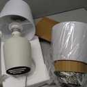 Small Table Lamps Set of 2, Bedside Nightstand Lamps for Bedroom Kids Room, Cute Desk Lamps with Studded Texture Base for Reading Nursery Living Room Office, White (White & White)