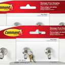 Command Key Rails, Total 2 Key Racks with 12 Command Strips, 2 Pack of 1 Rail, 4 Key Hooks on One Rail, Organize Damage-Free