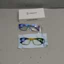 K KENZHOU Progressive Multifocus Wide Square Frame Reading Glasses Blue Light Blocking for Women Men with Spring Hinge, Magnification Strength: 3.5 x