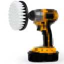 Drill Brush 5 inch Soft Bristle White Quick Change Shaft